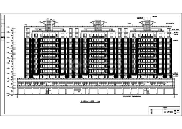 大型高层商住楼建筑设计CAD施工图-图一