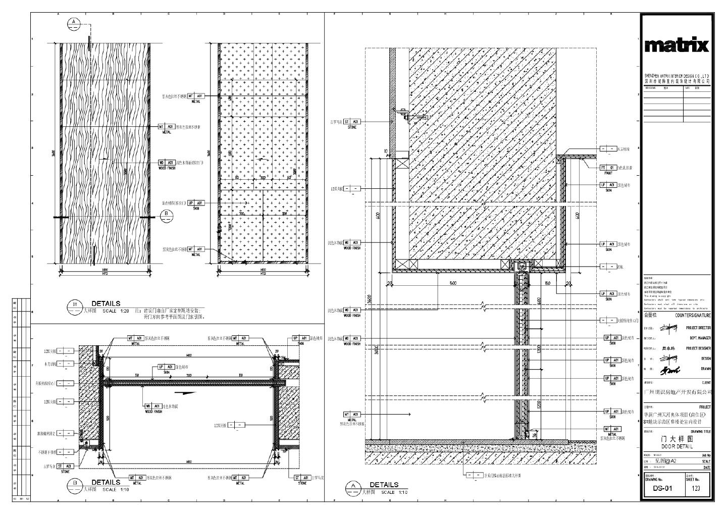 华润广州天河奥体项目(商住区)8号地块示范区售楼处室内设计-门大样CAD图