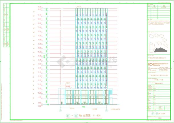 某远大项目8号楼建筑平剖面图-图一