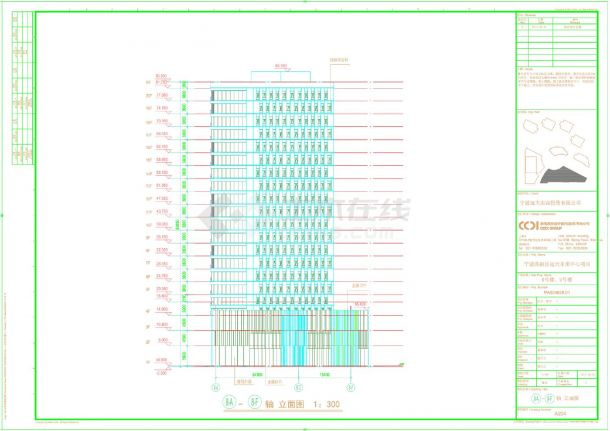 某远大项目8号楼建筑平剖面图-图二