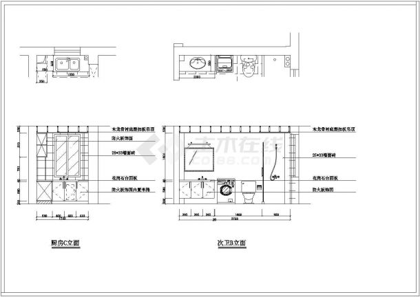 三室两厅装修设计施工图纸（共14张图）-图一