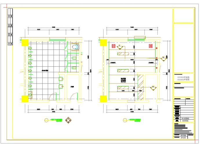 某商场男卫生间室内装修设计施工图纸_图1