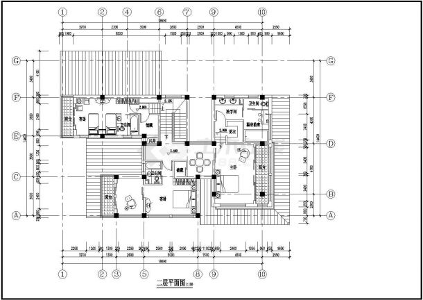 某两层日式风格别墅建筑设计方案图-图二