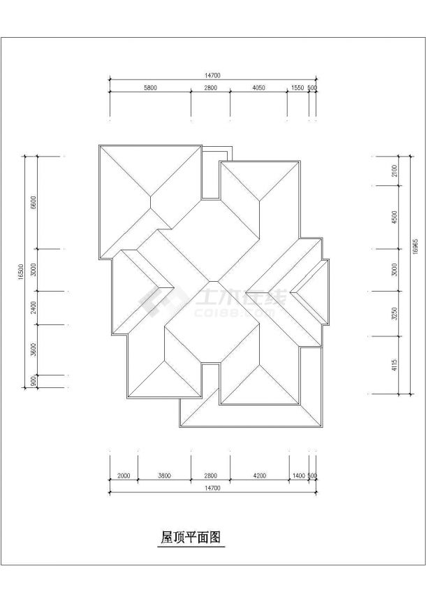 青岛市某私人别墅建筑设计方案CAD布置图-图一