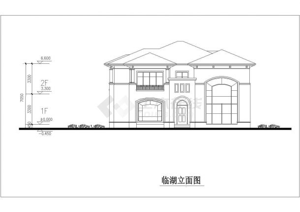 青岛市某私人别墅建筑设计方案CAD布置图-图二