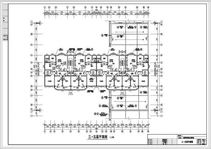 某商住楼建筑施工CAD平面布置参考图_图1