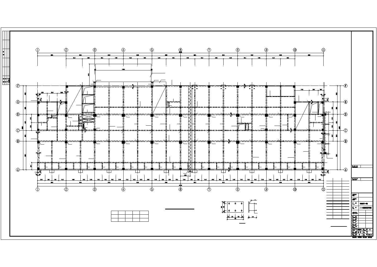 武汉市某大型经典医院住院部结构设计CAD布置图