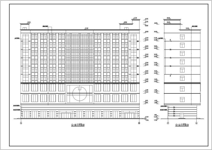 某地多层酒店详细建筑设计图（共9张）_图1