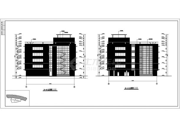 某地大型办公式酒店建筑设计图（共12张）-图二