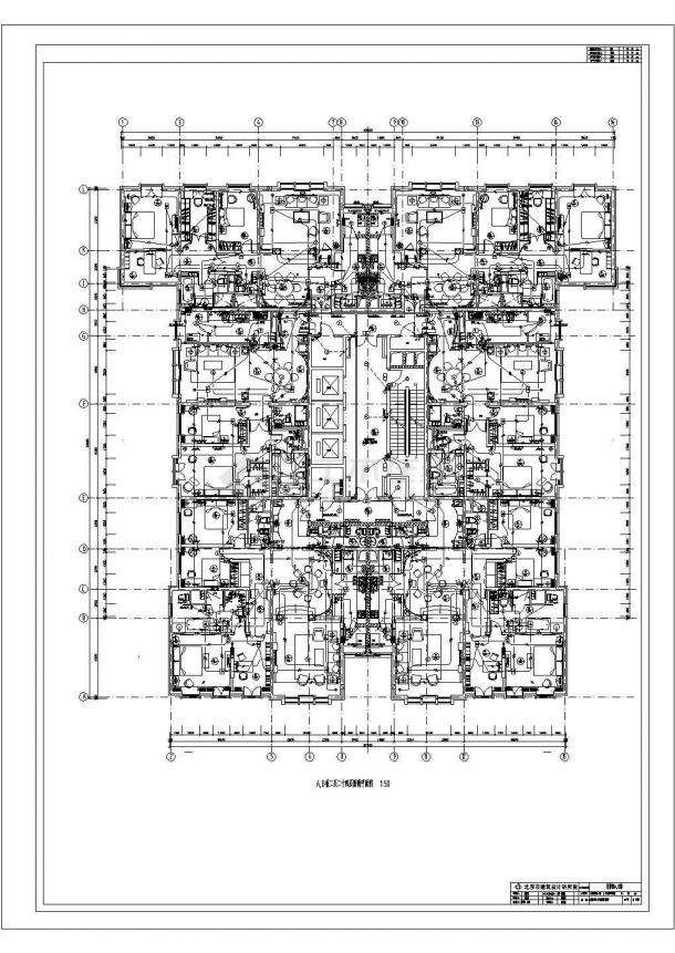 北京荣尊堡施工图AB标准层照明平面图-图一