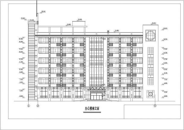 杭州市某框架办公楼CAD设计图纸-图二