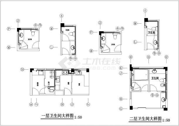 某精美小型的别墅给排水施工布置图-图一