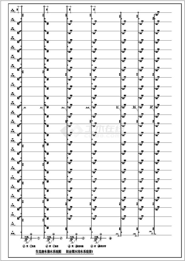 徐州市某二十四层商住楼给排水施工图-图二