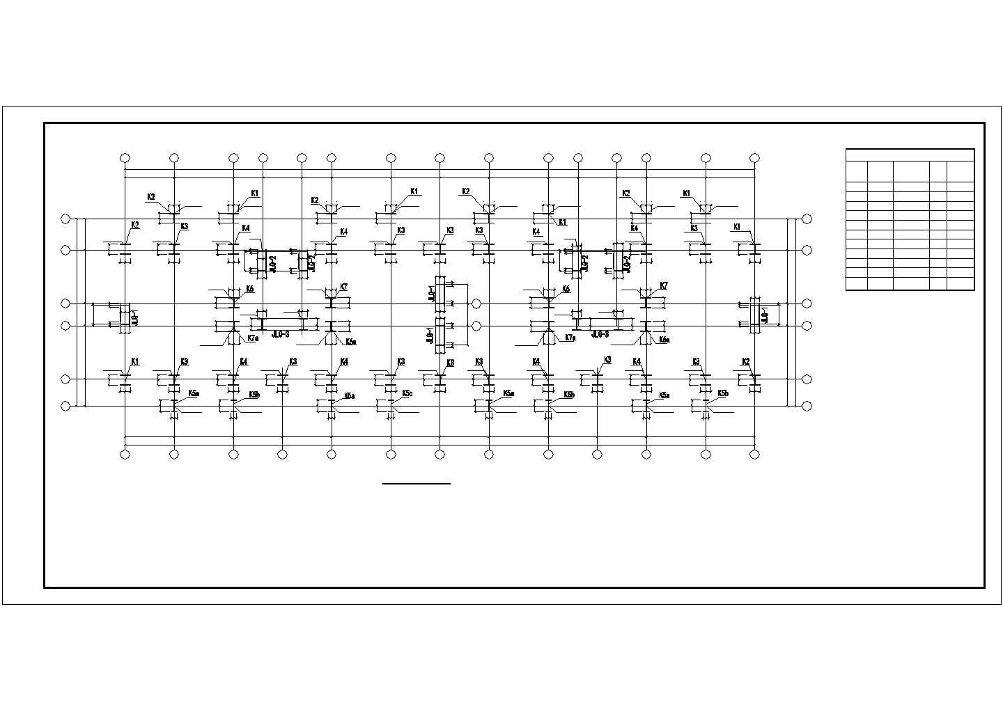 某6层钢框架综合楼结构施工图(局部剪力墙)