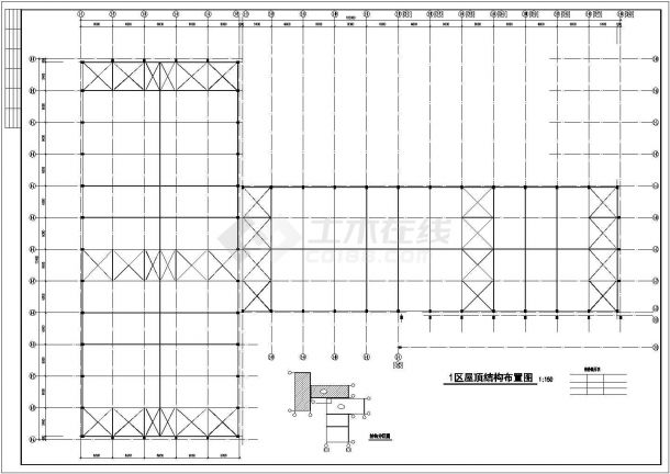 某单层排架钢结构厂房结构施工图-图一