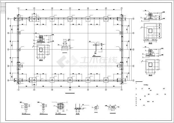 30米跨钢结构单层工业厂房结构施工图(含建筑)-图一