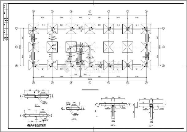 钢框架结构平面CAD套图-图二