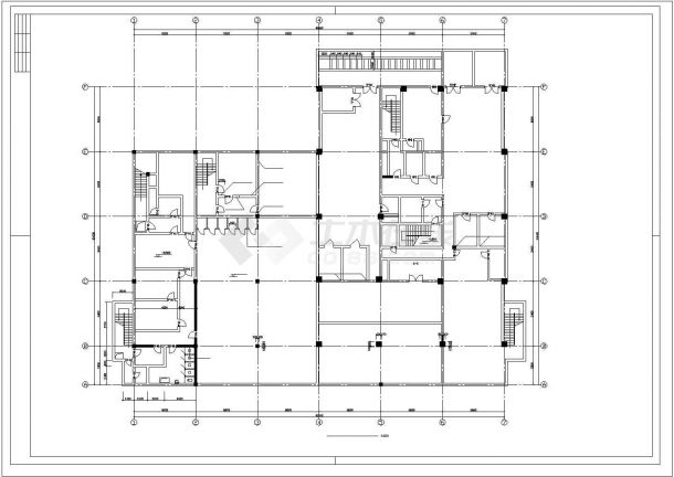 办公大楼建筑全套施工CAD设计方案图-图一