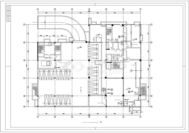 办公大楼建筑全套施工CAD设计方案图-图二
