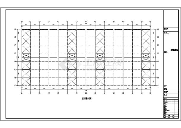 单层门式钢架仓库建筑结构CAD平面布置图-图一