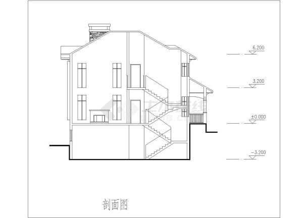 某私人别墅建施图附效果图-图一