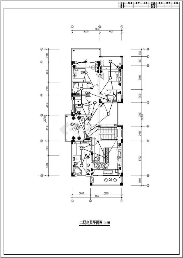 两层小别墅电气系统CAD图-图一