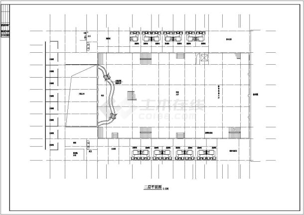 洗浴中心建筑设计CAD施工图-图二