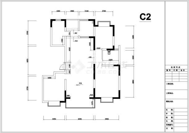 某公务员三居室公寓装修设计施工图-图一