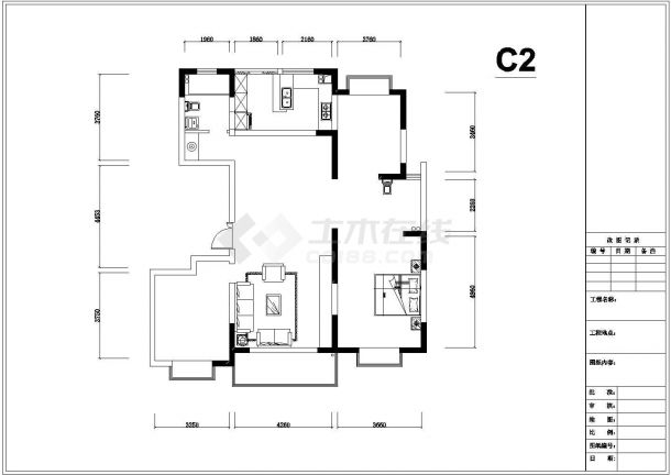 某公务员三居室公寓装修设计施工图-图二