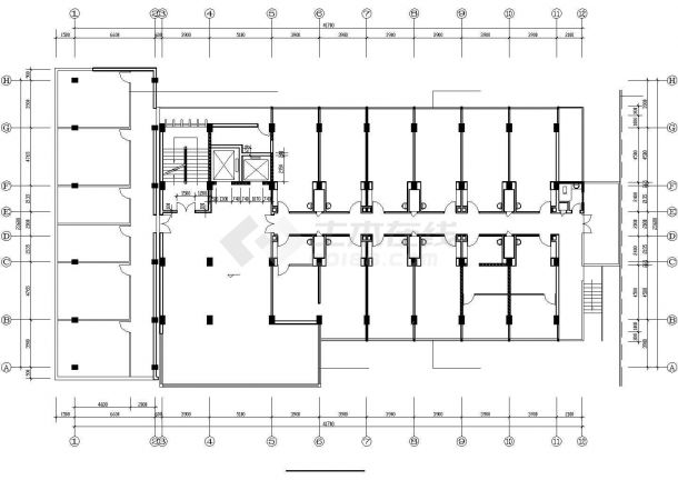 某地改造医院建筑设计施工方案图纸-图二