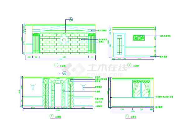 餐厅小包房装饰设计施工图（共4张图）-图二