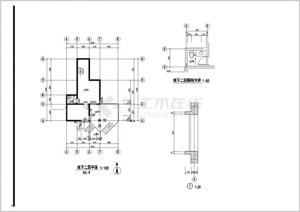 经典别墅B户型CAD设计参考图-图一