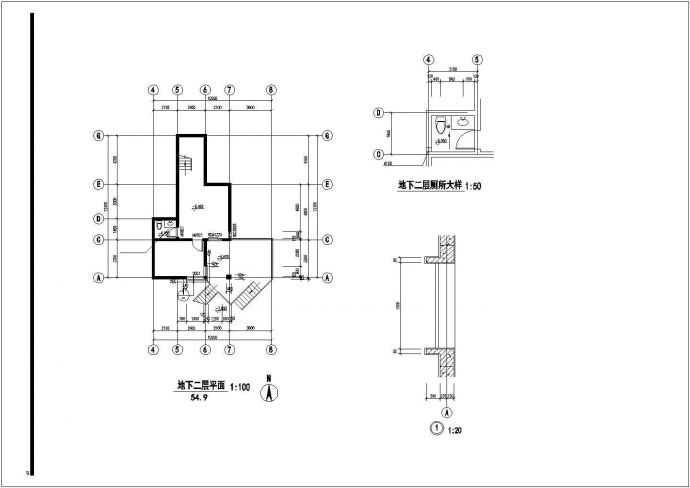 经典别墅B户型CAD设计参考图_图1