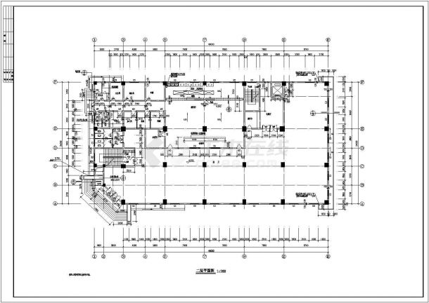 某大型技术学校综合楼建筑施工CAD图-图二