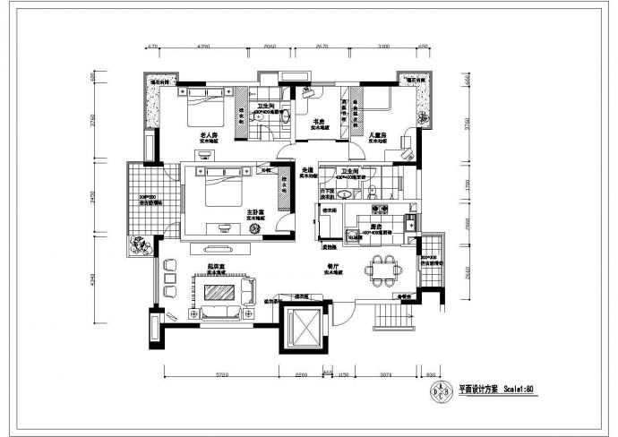 完整的家装施工图（包括平面布置图等）_图1