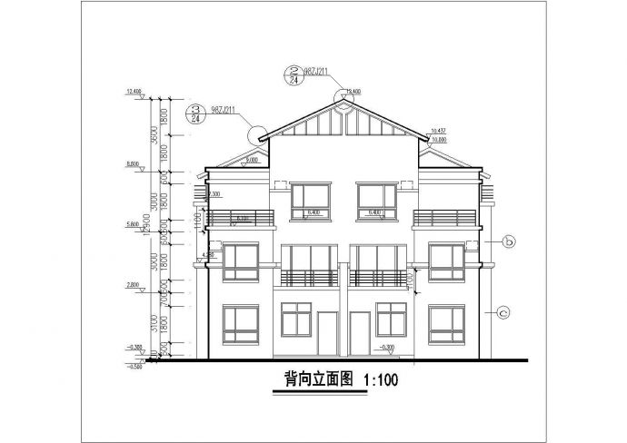 三层私人别墅建筑设计CAD布置图_图1