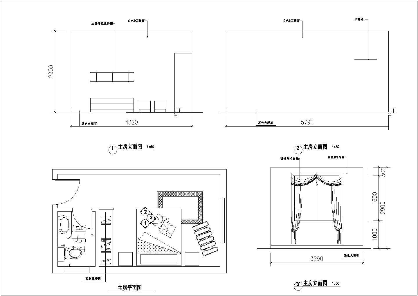 【杭州】极简主义四居室家装设计施工图