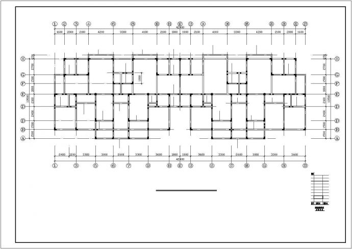某精致的高层异形柱框架住宅结构详情布置平面图_图1