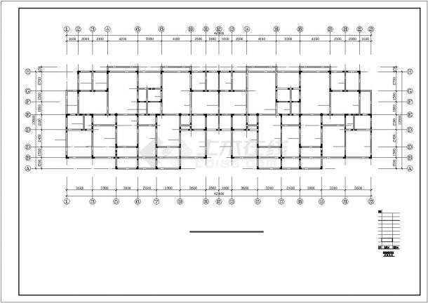 某精致的高层异形柱框架住宅结构详情布置平面图-图二