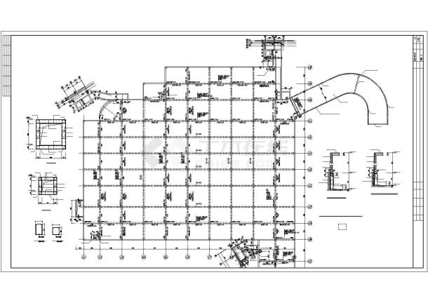 北京某小区地下车库CAD平面布置参考图-图一