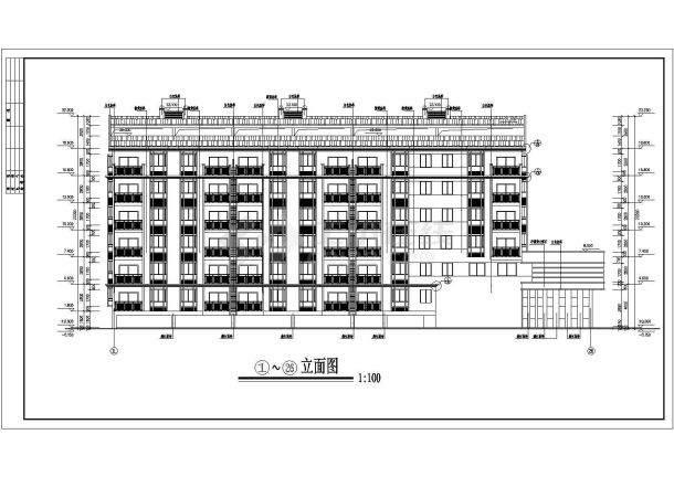 小区住宅楼CAD图纸-图二