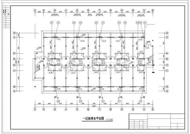 公司宿舍楼规划施工CAD平面参考图-图一