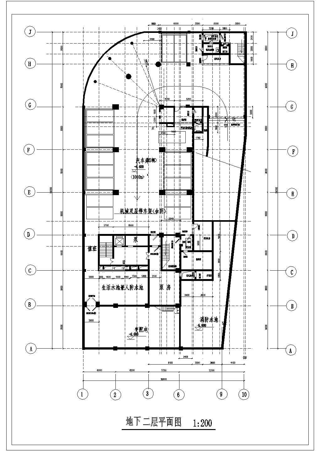 地下2层人防平面建筑详图