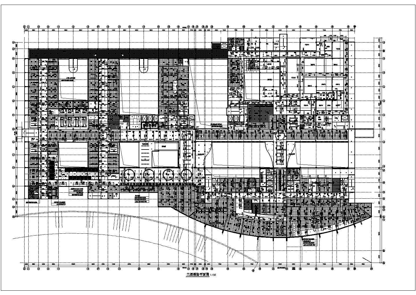 某地大型医院给排水、消防平面建筑图