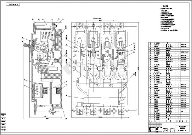 DZ25-100塑壳断路器总装cad图（含技术要求）-图二