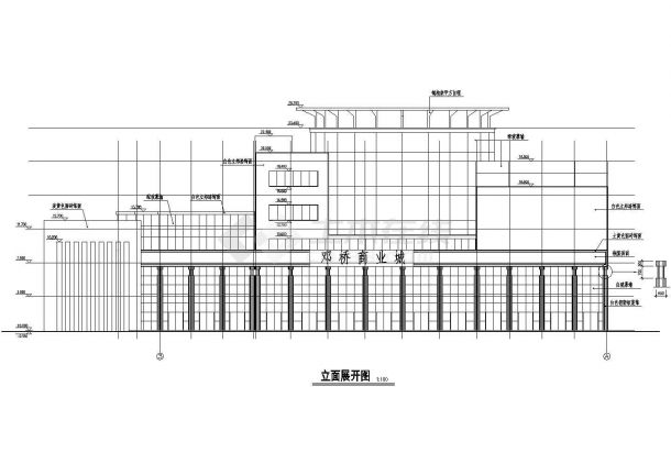 邓桥商业城建筑全套设计CAD施工图-图二