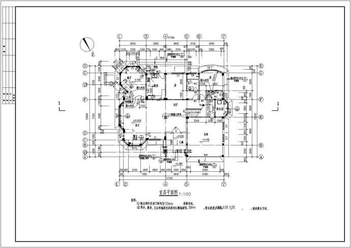 某2层小别墅建筑设计cad方案图_图1