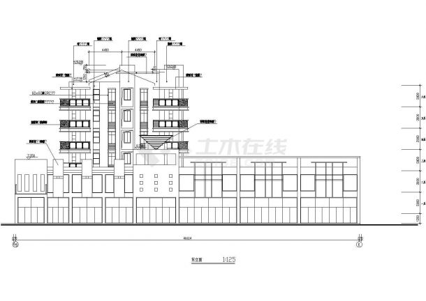 多层住宅楼建筑CAD图-图二