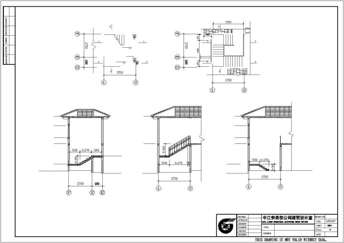 2层坡屋顶别墅建筑CAD示意图_图1