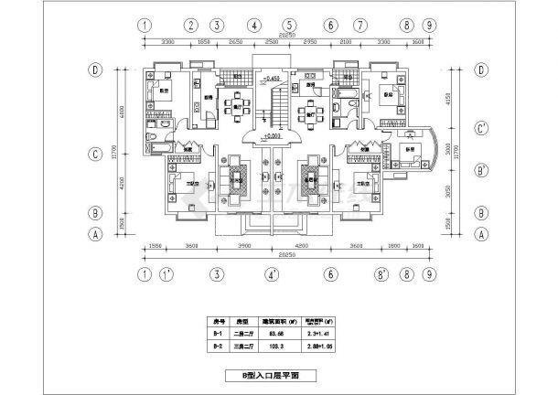 某小区多层住宅楼经典户型方案CAD参考图-图一